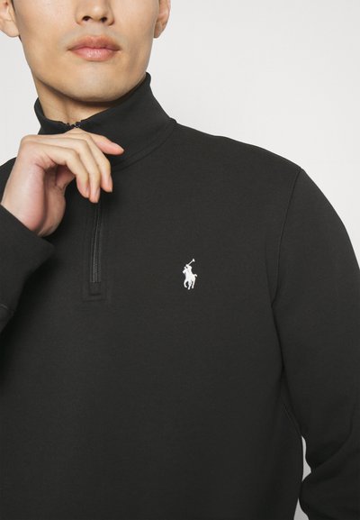 Polo Ralph Lauren DOUBLE KNIT QUARTER ZIP PULLOVER - Sweatshirt - black