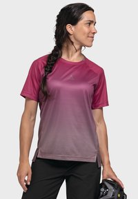Kurze Ärmel Sporttrikot in einem Farbverlauf von Rosa mit Mesh-Struktur. Verfügt über einen runden Halsausschnitt und seitliche Schlitze für verbesserte Bewegungsfreiheit.