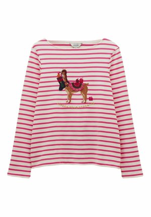 REGULAR FIT - FESTIVE HARBOUR BOAT NECK BRETON - Long sleeved top - alpaca cream pink