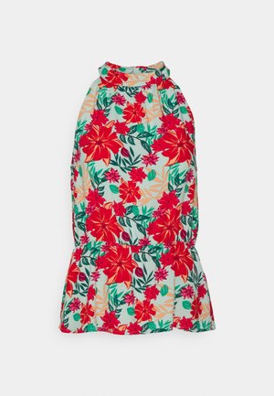 VILA VIMAYA HALTER NECK - Μπλούζα - cascade aop red flowers