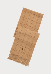 WINDOWPANE PLAID WOOL BLEND SCARF UNISEX - Šalle - camel/teak