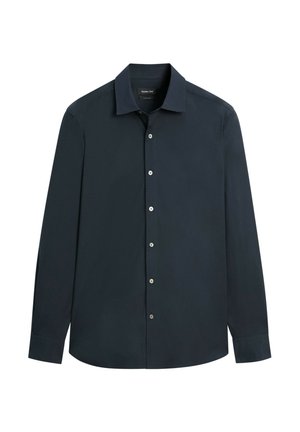 Massimo Dutti, 100% cold wool double-breasted suit blazer - Businesshemd - mottled dark blue