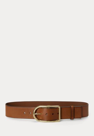 Polo Ralph Lauren, CURVED‑BUCKLE LEATHER BELT - Opasok - cuoio