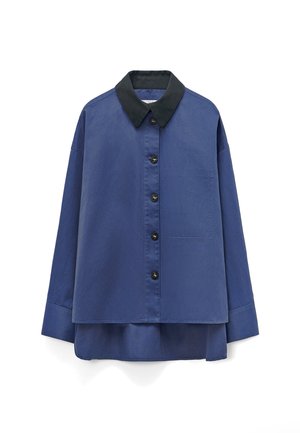 ADOLFO DOMINGUEZ, ADOLFO DOMINGUEZ OVERSIZE OVERSHIRT WITH CONTRAST COLLAR OVERSIZE  - Overhemdblouse - blue