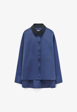 ADOLFO DOMINGUEZ, ADOLFO DOMINGUEZ OVERSIZE OVERSHIRT WITH CONTRAST COLLAR OVERSIZE - Hemdbluse - blue