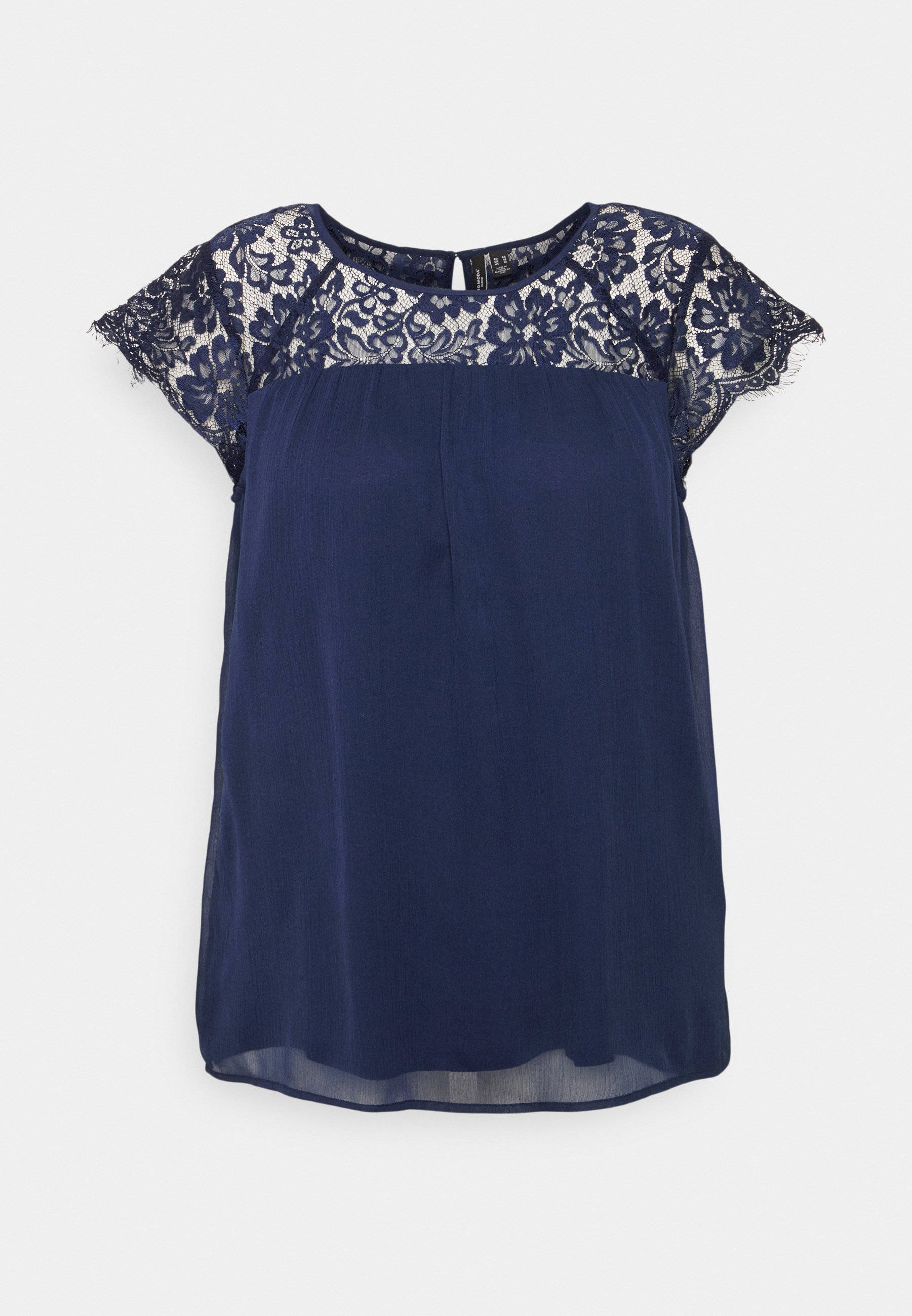 Vero Moda Curve VMCAROLINA BLOUSE - Camiseta estampada - navy blazer/azul  marino - Zalando.es