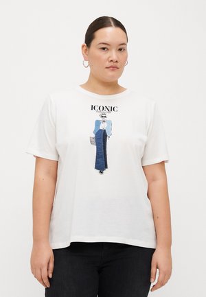 CARKITA LIFE TEE - T-shirt imprimé - cloud dancer