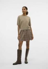 Vero Moda VMELLIE MITTLERE TAILLE - Jupe trapèze - silver mink