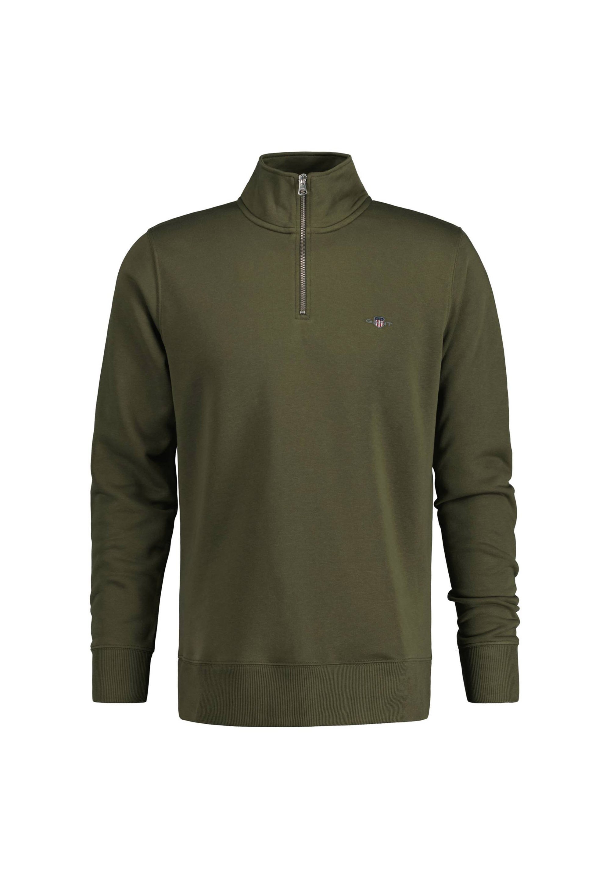 GANT REG SHIELD HALF ZIP Sweatshirt grün/oliv Zalando