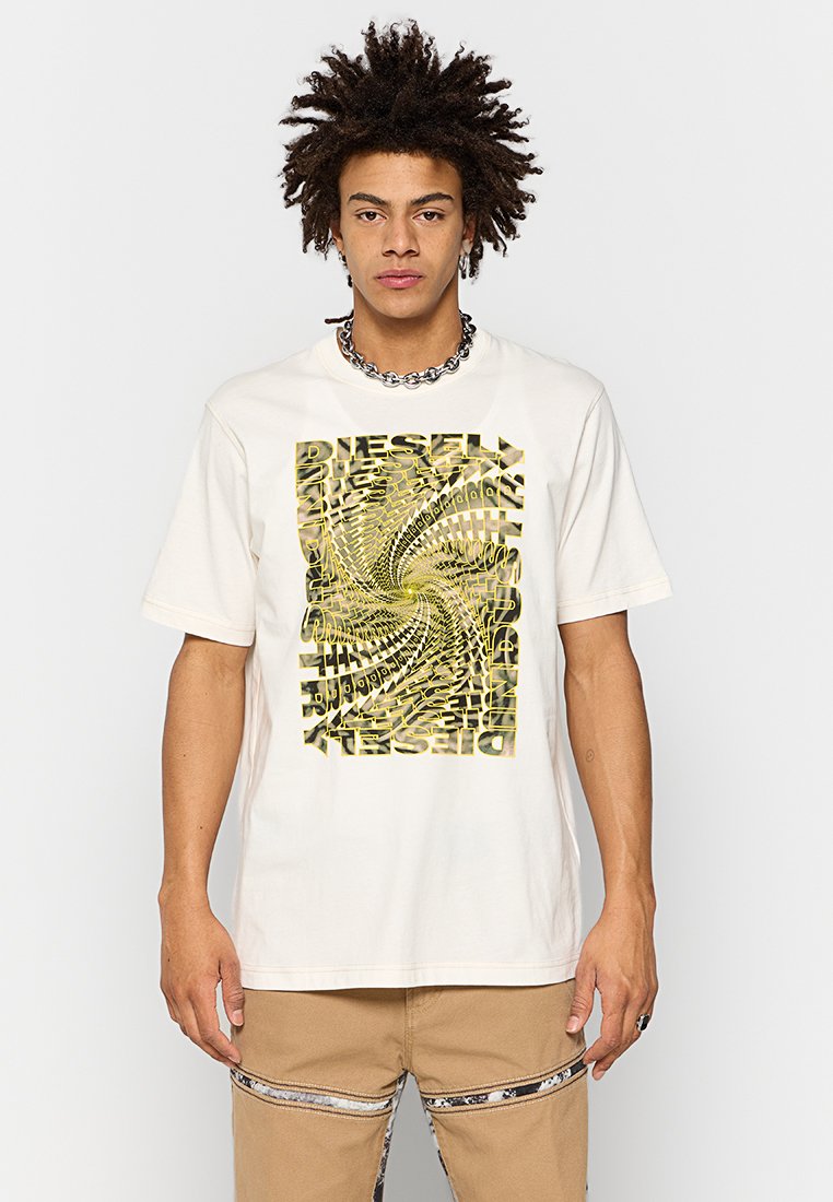 Diesel T-shirt print crème