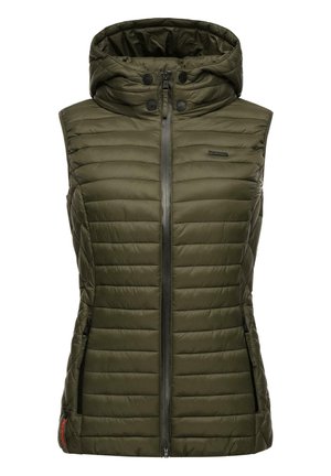 HASENPFOTE - Waistcoat - dark olive