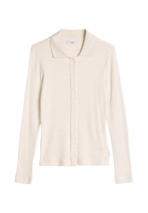 Marc O'Polo DENIM, MARC O'POLO DENIM JERSEYBLUSE SLIM AUS WEICHEM RIPPJERSEY - Cardigan - white blush