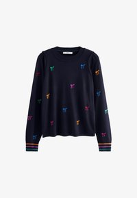 Ausgewählt, navy blue with rainbow bows