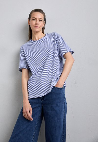 rag & bone MINI SLUB STRIPE BOYFRIEND TEE - Tricou cu imprimeu - blue/whIte