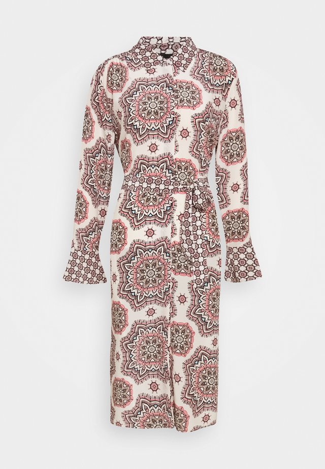 Shirt dress - creme/rosa/bleu