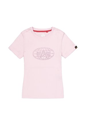 Alpha Industries, RHINESTONE WORLD LOGO T-SHIRT W - Camiseta estampada - pale lilac