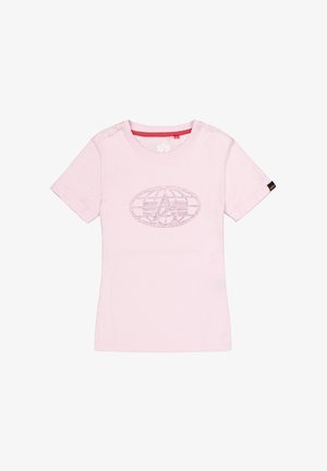 Alpha Industries, RHINESTONE WORLD LOGO T-SHIRT W - Camiseta estampada - pale lilac