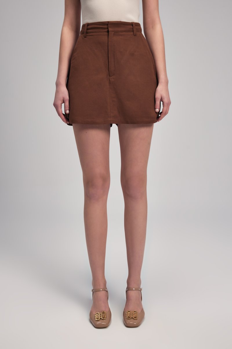adL BETH - Áčková sukně - brown