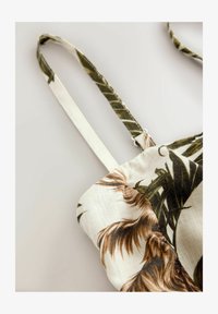 Sélectionné, khaki/cream palm printed