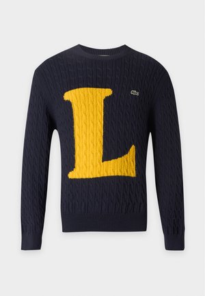 Lacoste, Пуловер - dark navy blue/honey