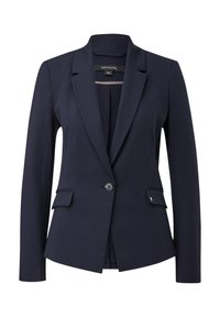 Marineblazer met lange mouwen, licht gestructureerde stof, sluiting met één knoop en twee voorkanten zakken, met een klassieke notch lapel ontwerp.