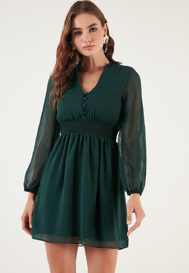 LELA REGULAR FIT - Koktajl obleka/za zabavo - emerald green