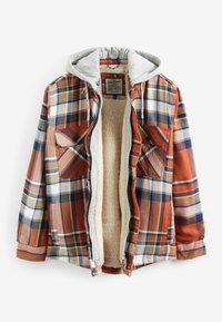 Next BORG LINED CHECK - Mezisezónní bunda  - rust brown