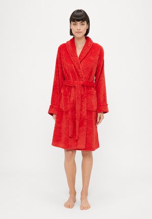 SO SOFT SHAWL COLLAR SHORT ROBE - Halat de baie - red