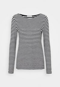 LONG SLEEVE BOAT NECK STRIPED - Long sleeved top - multi/black