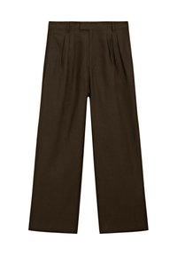 TRIPLE DARTED - Trousers - mottled dark brown