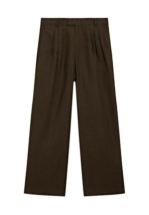 Massimo Dutti TRIPLE DARTED - Broek - mottled dark brown