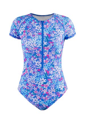 Cupshe PRINTED FRONT ZIPPER - Maillot de bain - blue