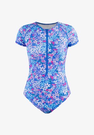 Cupshe PRINTED FRONT ZIPPER - Maillot de bain - blue