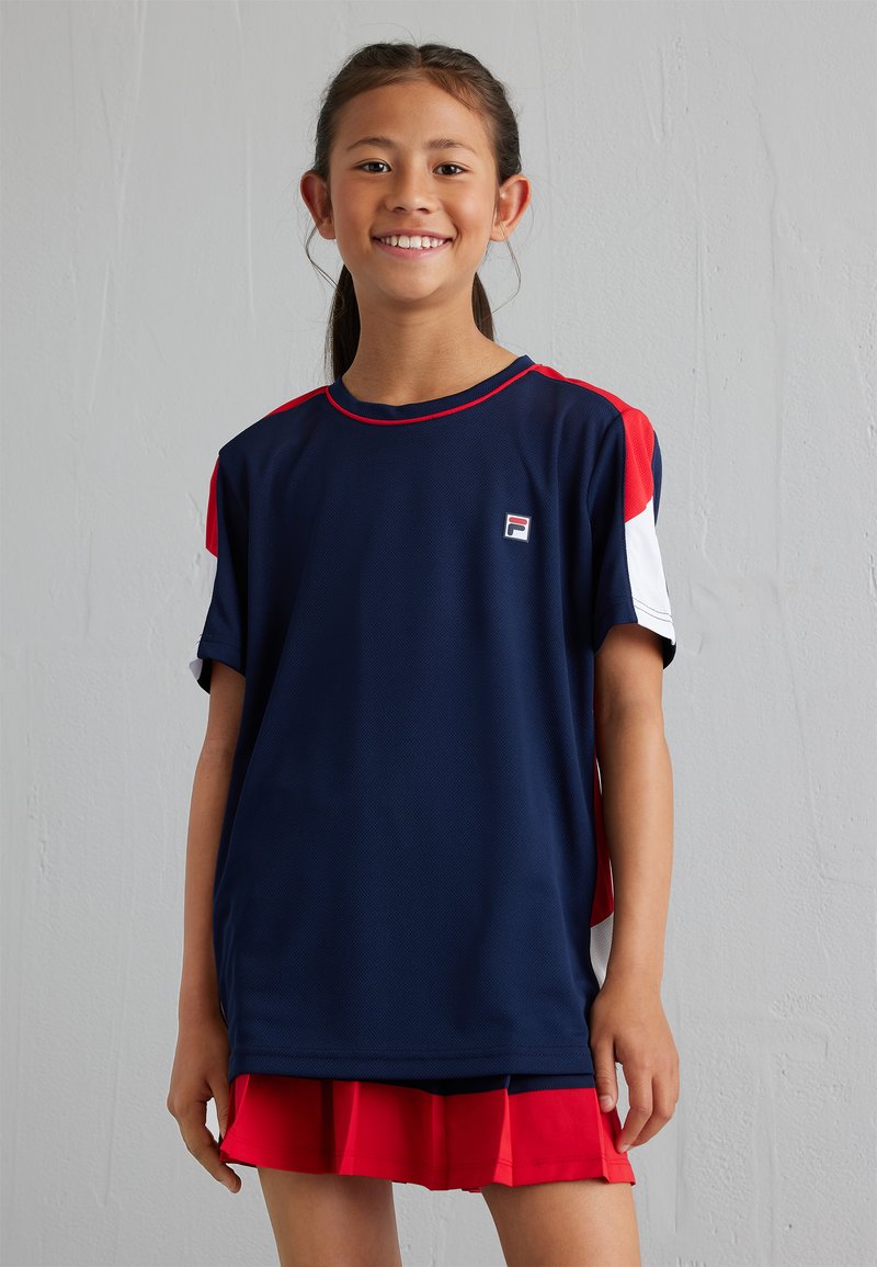 Fila - GABRIEL UNISEX - Sport T-Shirt - navy/red, Vergrößern