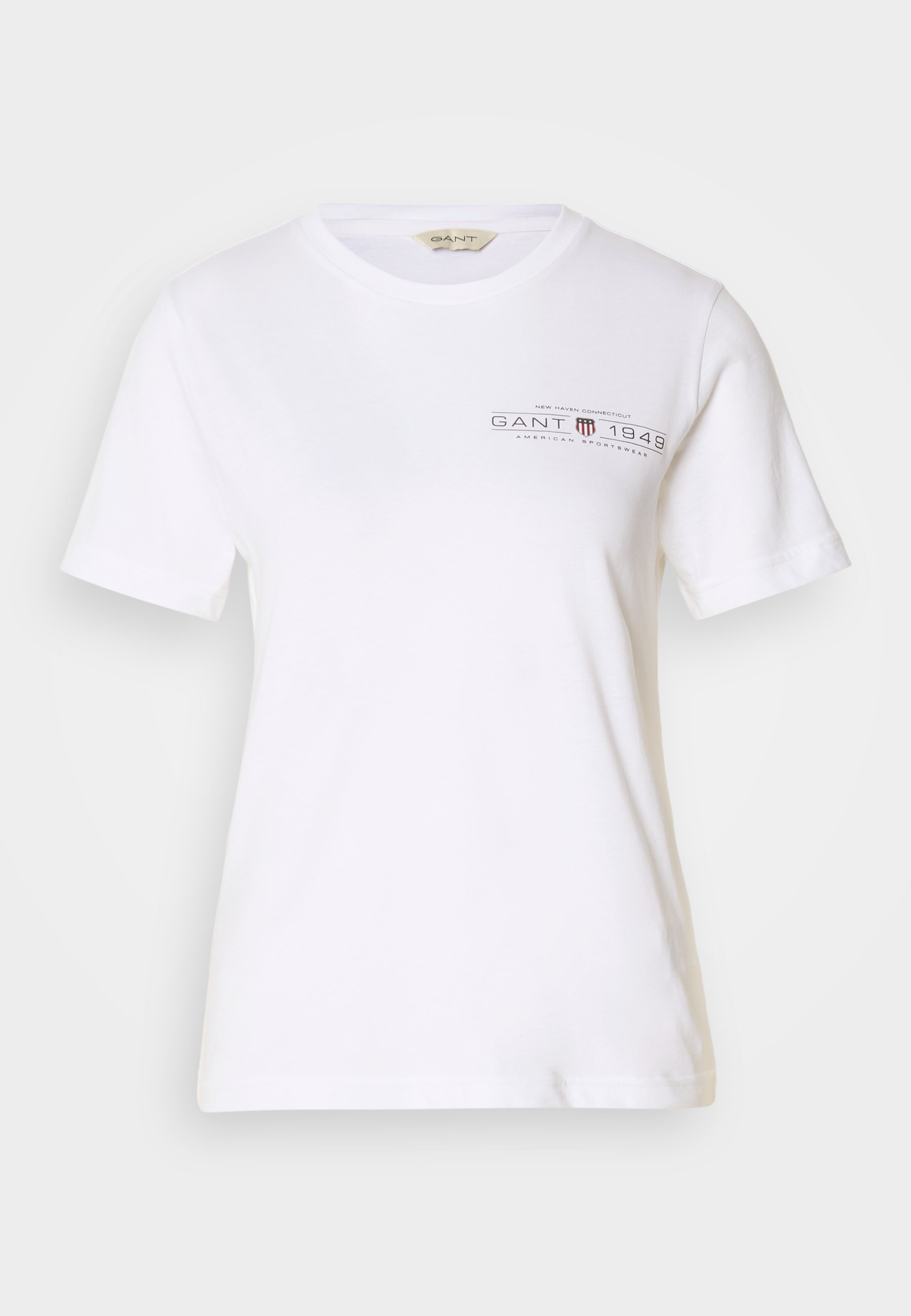 GANT SHIELD - Triko s potiskem - white
