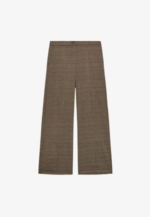Luisa Viola, PANTALONI WIDE LEG IN GALLES - Bukser - marrone