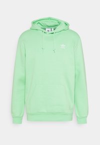 Grön huvtröja i bomullsblandning med en känguruficka, justerbar dragsko på huvan och vitt logotyp på bröstet.