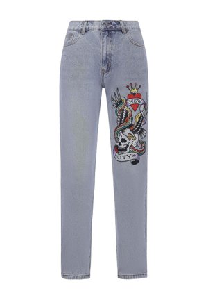 Ed Hardy NYC-SKULL DIAMANTE  - Straight leg jeans - bleach