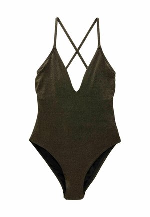 PLUNGE TUMMY SHAPING CONTROL - Costum de baie - black glitter