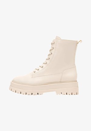 MIT SCHNÜRUNG - Lace-up ankle boots - offwhite