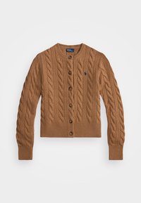 CABLE-KNIT WOOL-CASHMERE CARDIGAN - Gilet - collection camel melange