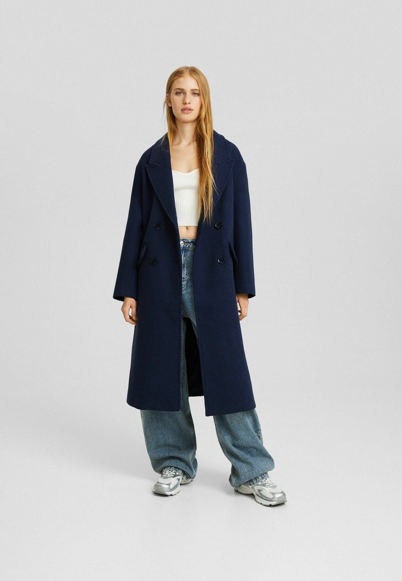 Bershka DROPSHOULDER LONG Kurzmantel royal blue/royal Zalando.at