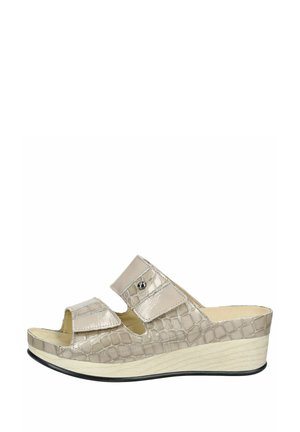 Sandalias planas - taupe-birke