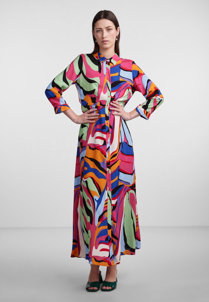 YAS YASSAVANNA LONG SHIRT DRESS - Košilové šaty - fuchsia purple