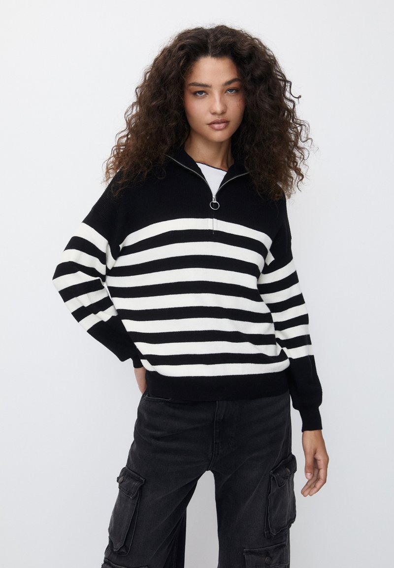 PULL&BEAR PURL Strickpullover black/schwarz Zalando.ch