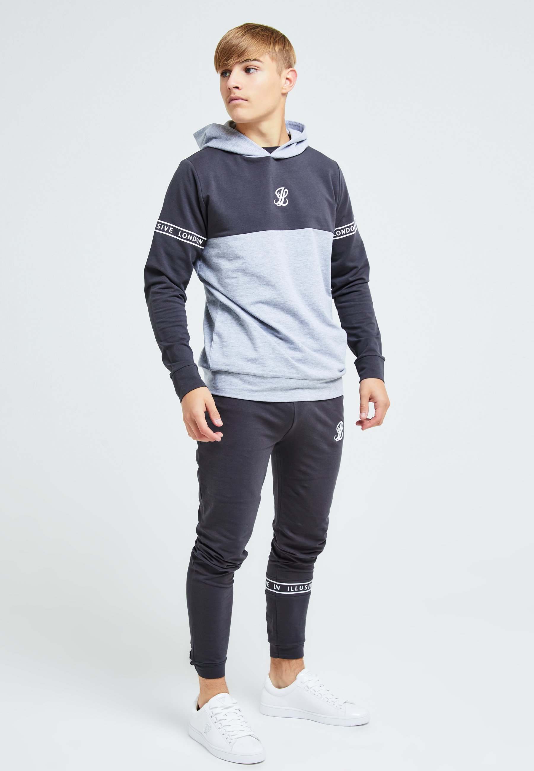 Illusive London Juniors REVERE OVERHEAD - Sudadera - dark grey light grey  marl/gris - Zalando.es