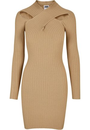Urban Classics CROSSED - Etuikleid - unionbeige