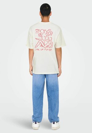 ONSMILO SKETCH COAST - Camiseta estampada - cloud dancer
