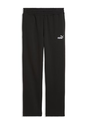 Pantalon de survêtement noir Puma avec taille élastique et logo Puma blanc sur la partie supérieure de la cuisse gauche, présenté à plat sur fond blanc.
