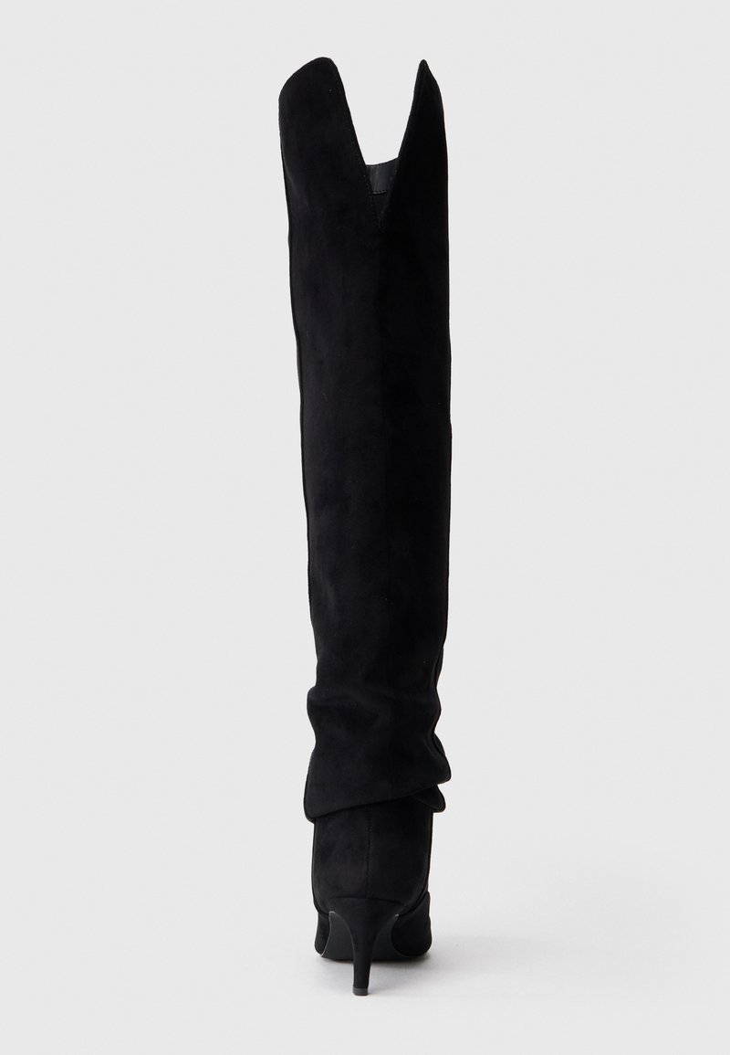 Madden Girl Women's Cruz Knee High Boots - Pointed Toe, Stretchy Shaft, Flared Heel - Fashion Boots